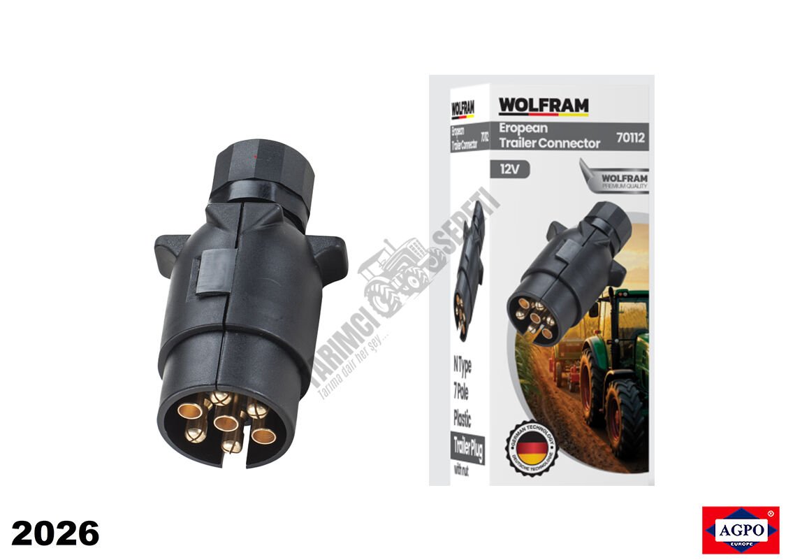 RÖMORK FİŞİ ERKEK  7'Lİ N TİPİ WOLFRAM 12V
