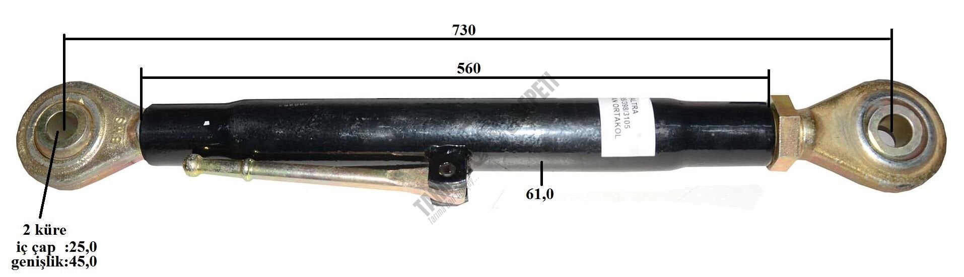 ORTA KOL KOMPLE BORU BOYU 56CM
