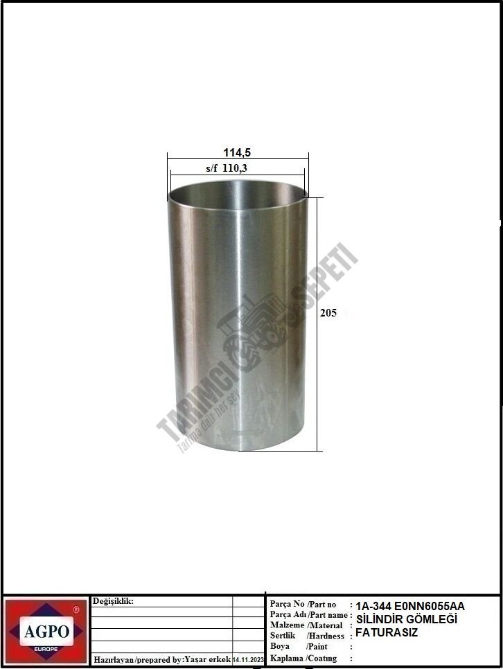 SİLİNDİR GÖMLEĞİ İŞLENMEMİŞ HAM