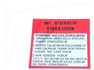 ETİKET (DİREKSİYON POMPA) BEYAZ