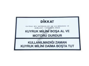 ETİKET (KUYRUK MİL ÇALIŞTIRMA) BEYAZ